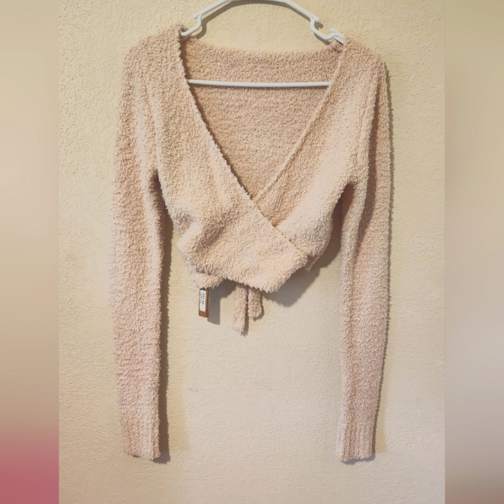 Skims Cozy Knit Wrap Top